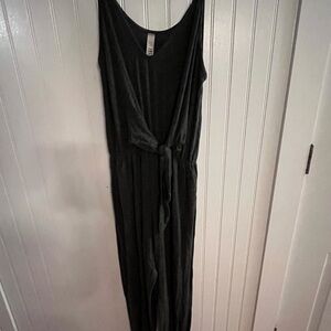 Jolie Charcoal V-Neck front knot Jumpsuit